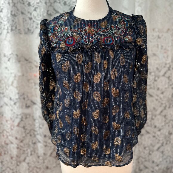 XS Gorgeous Metallic Beaded Verb Top - Picture 4 of 4
